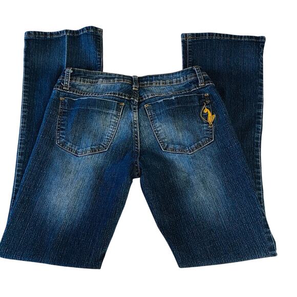 Y2k Phat Fashions Silver Label Jeans Flare Leg Iconic Cat Logo on back pocket - Picture 14 of 16